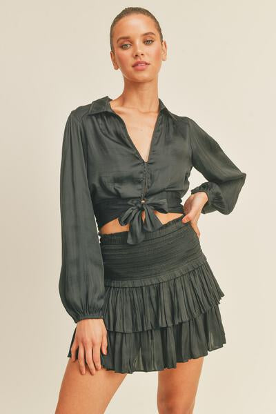 The Rowena Tie Blouse Set