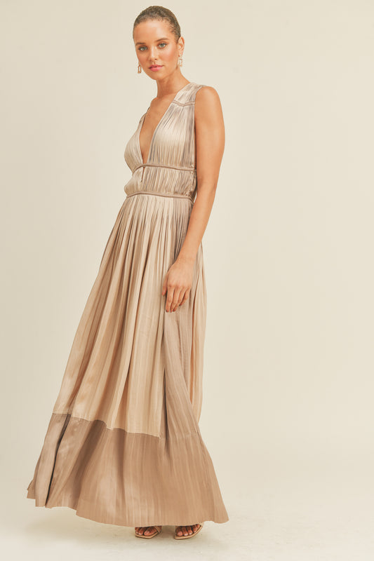 Kiara Color Blocked Maxi Dress