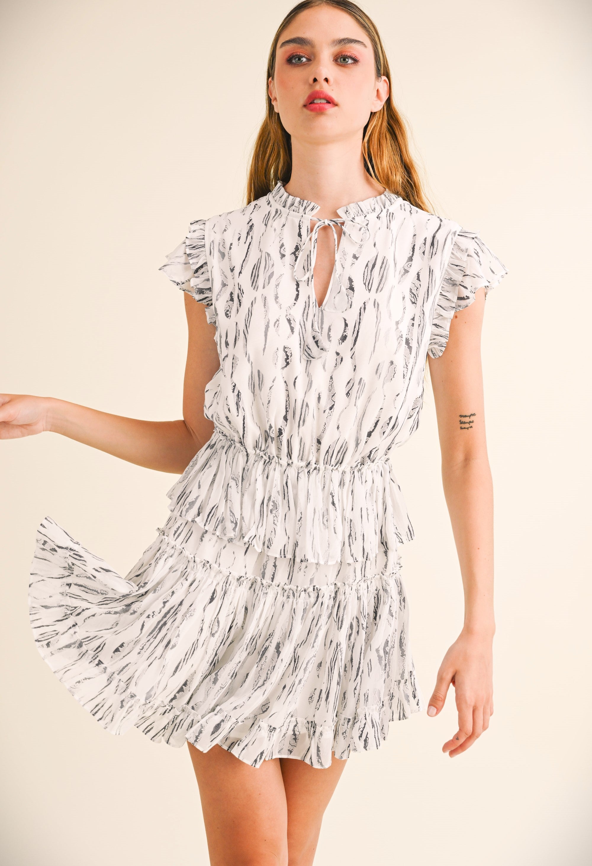 Lulu Black and White Print Dress