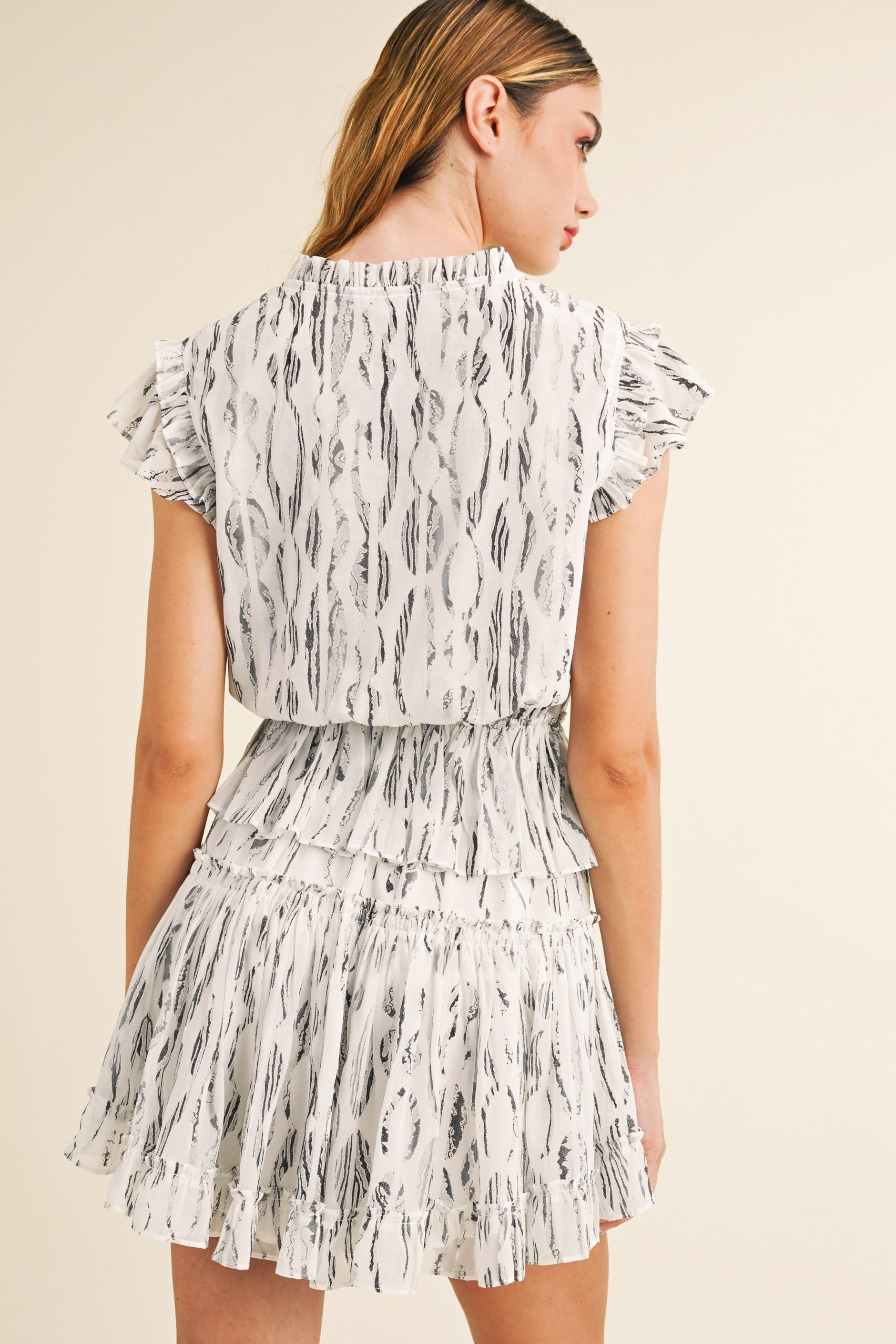 Lulu Black and White Print Dress