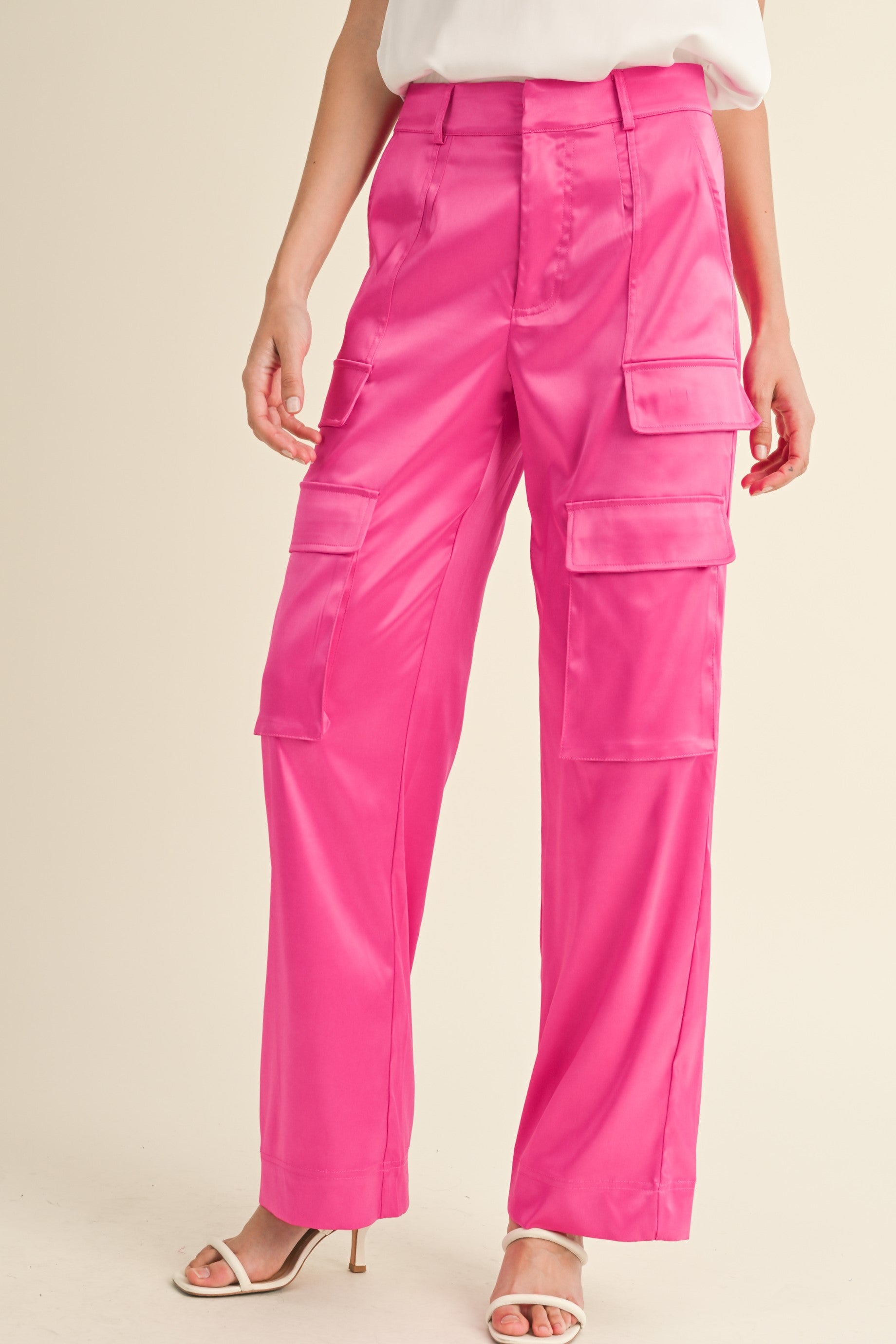 Cassie Satin Cargo Pants