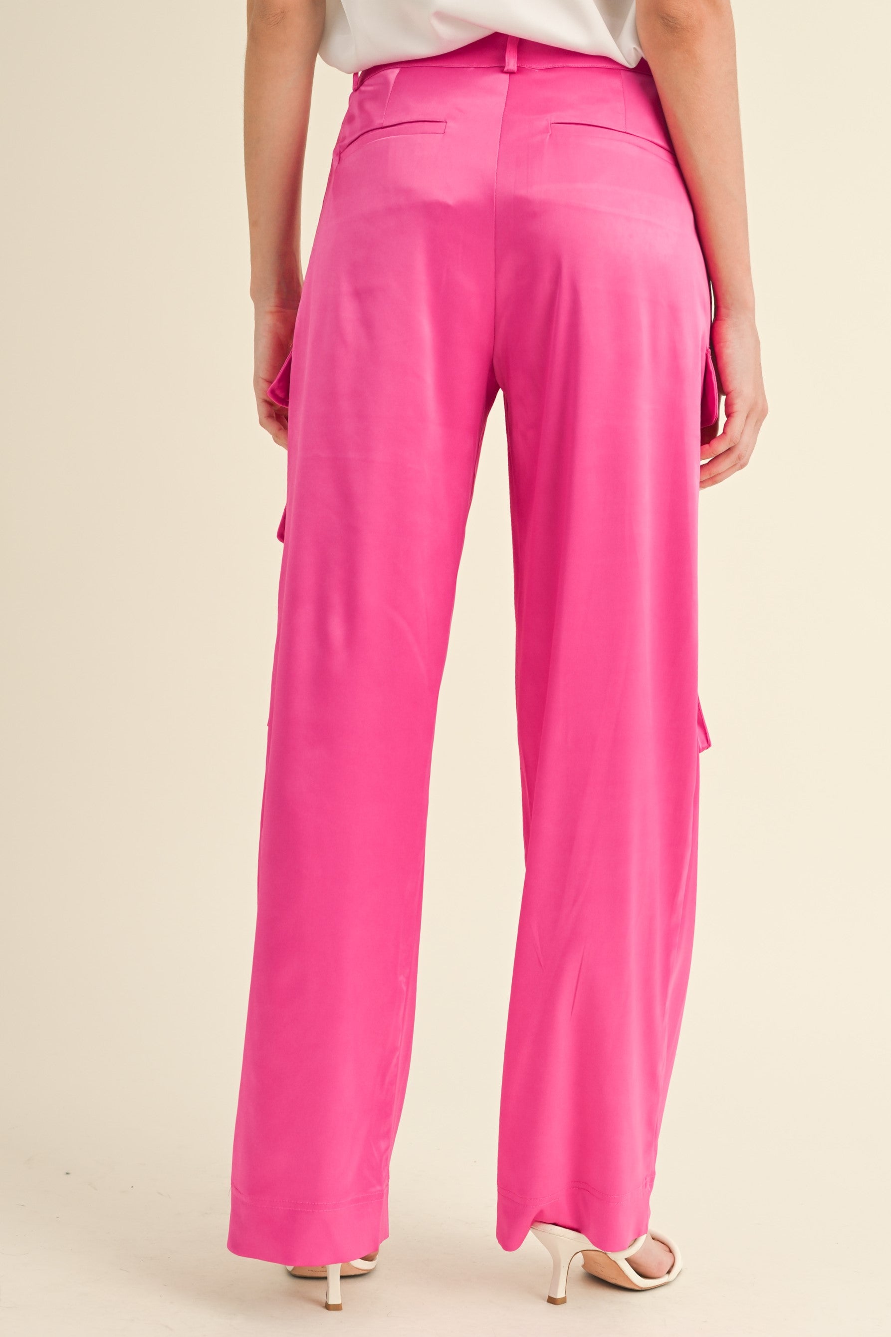 Cassie Satin Cargo Pants