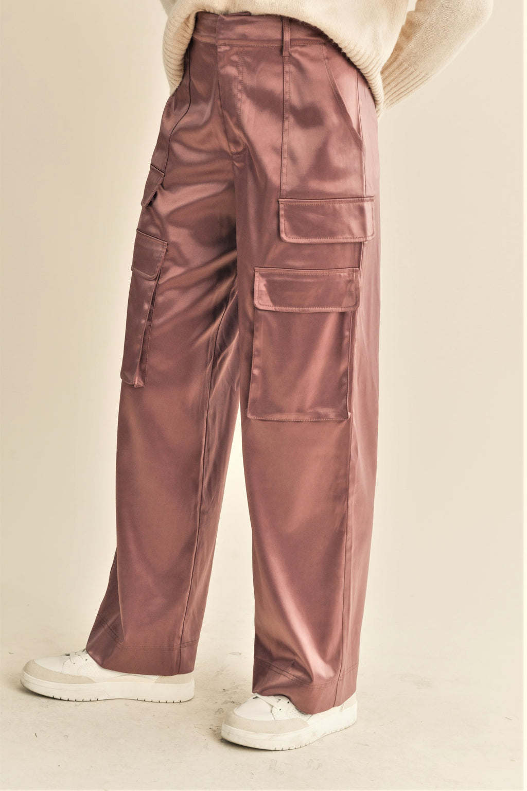 Cassie Satin Cargo Pants