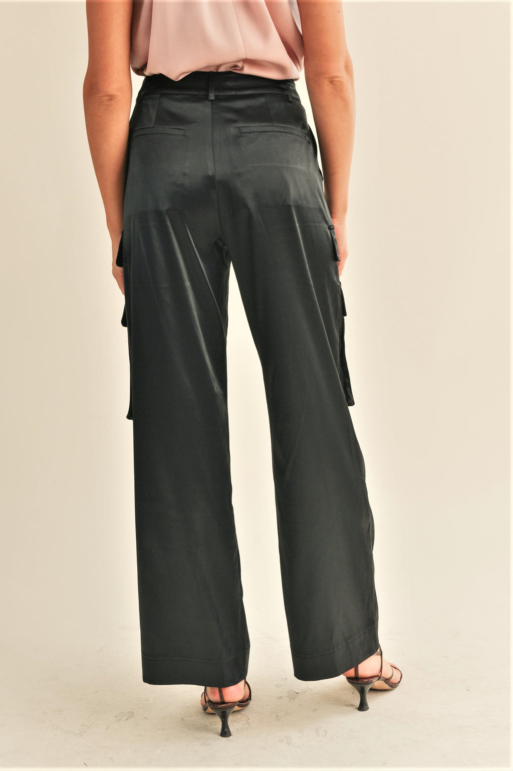 Cassie Satin Cargo Pants