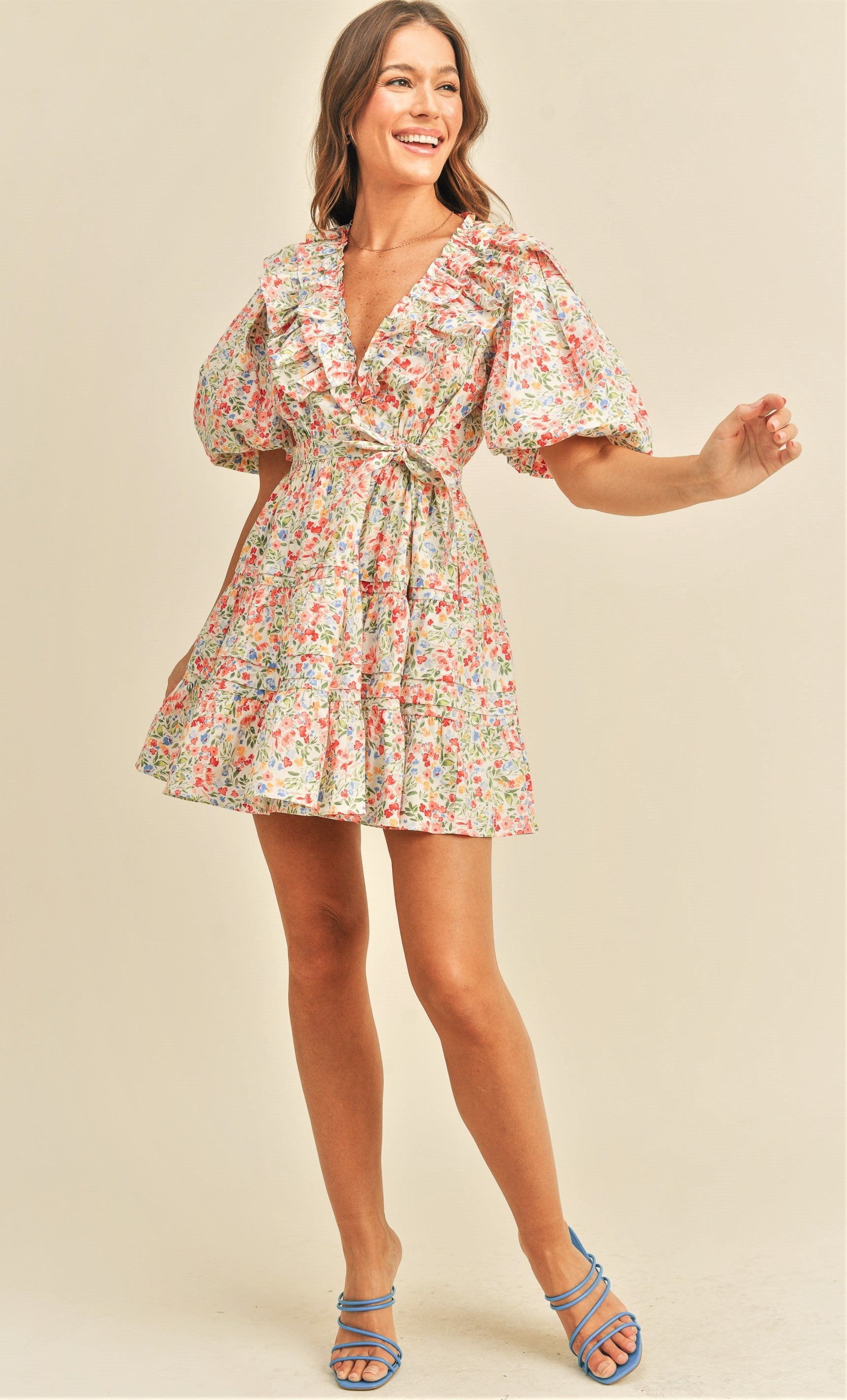 tea party dress Ladivine Tea Length Party Dress CD0187W Off White / Small