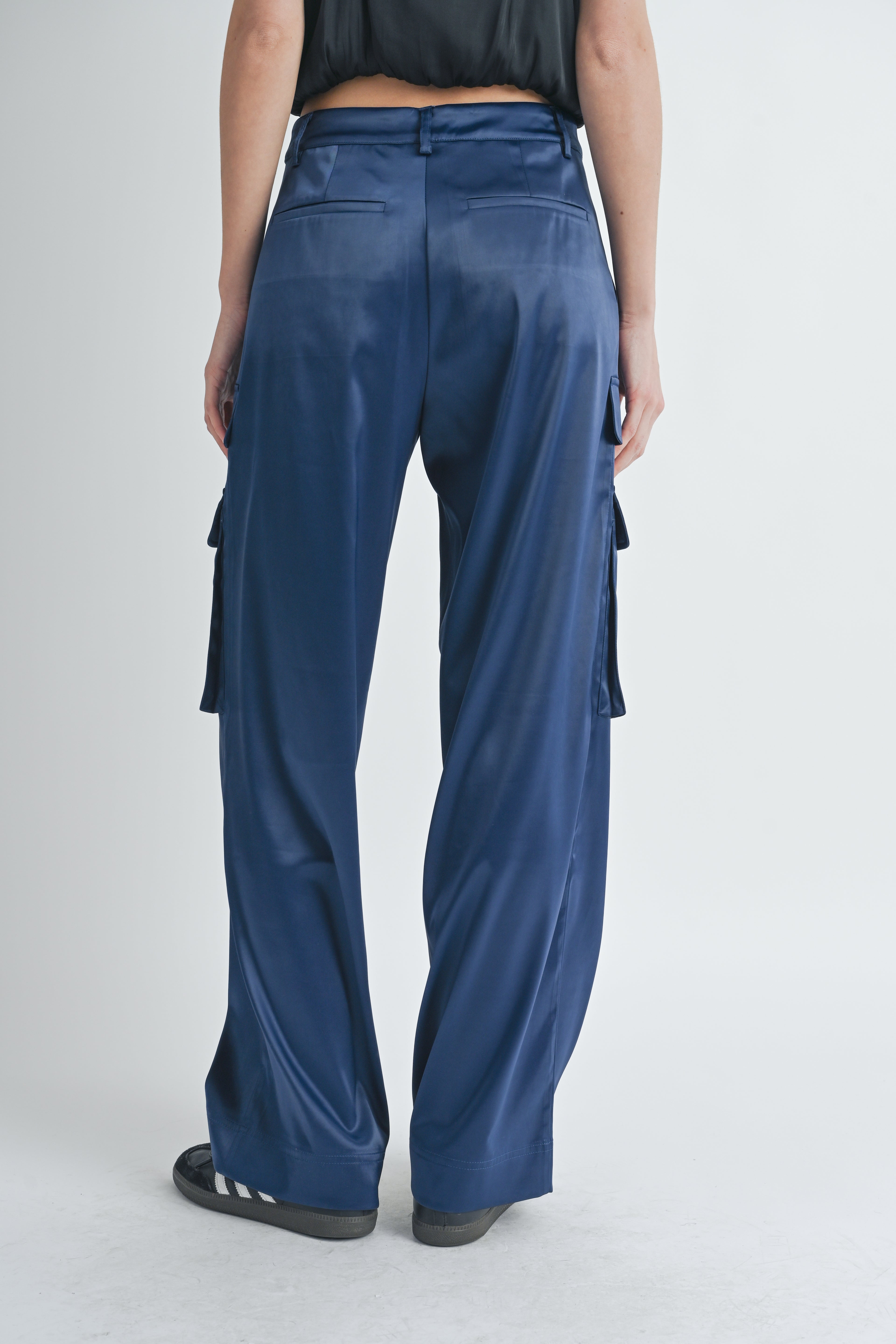 Cassie Satin Cargo Pants
