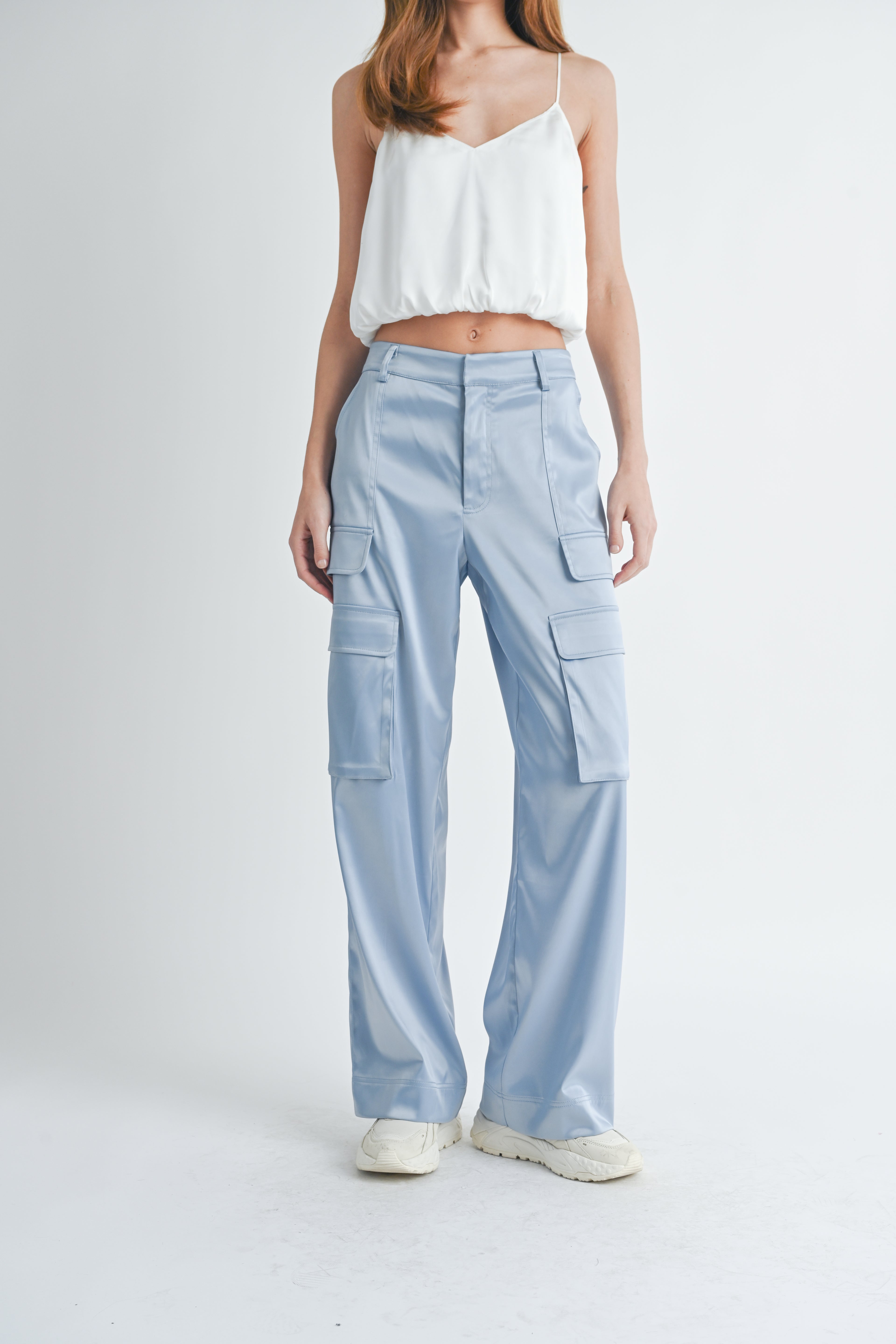 Cassie Satin Cargo Pants