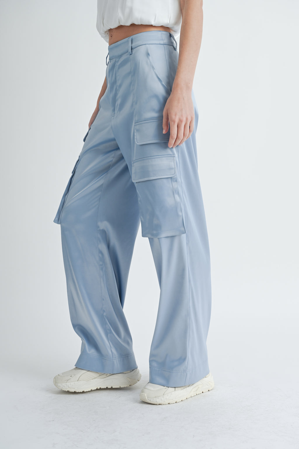 Cassie Satin Cargo Pants