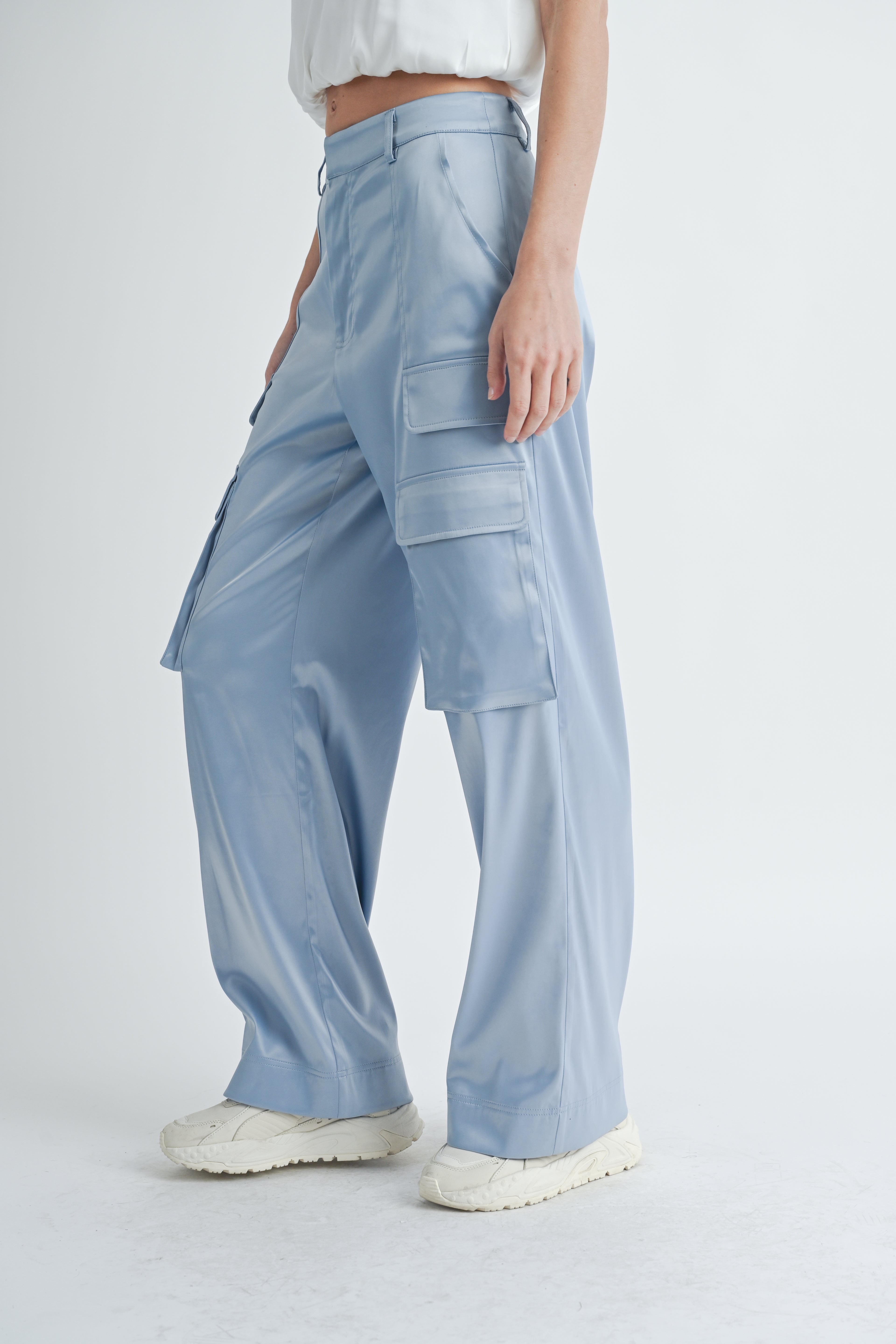 Cassie Satin Cargo Pants