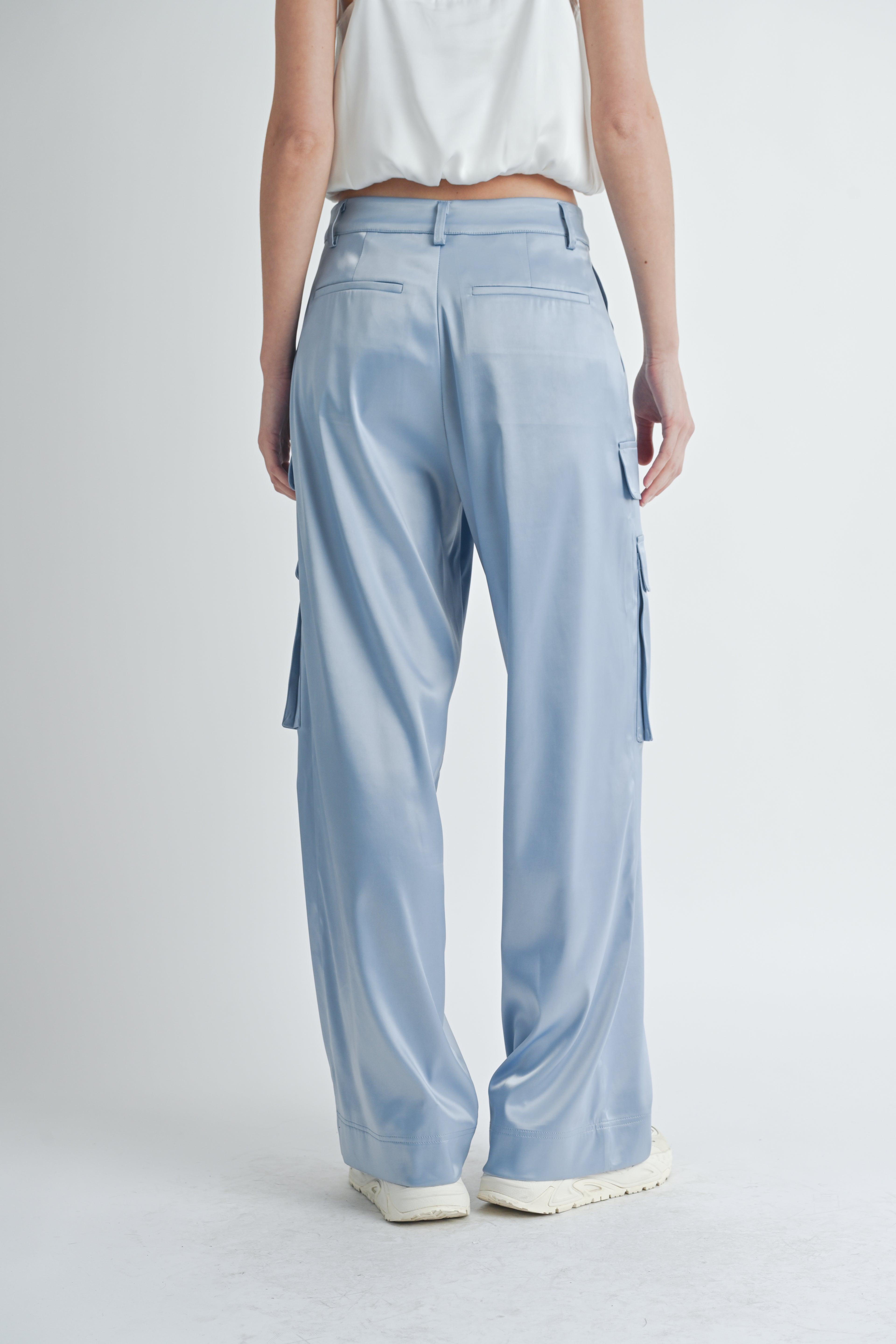 Cassie Satin Cargo Pants