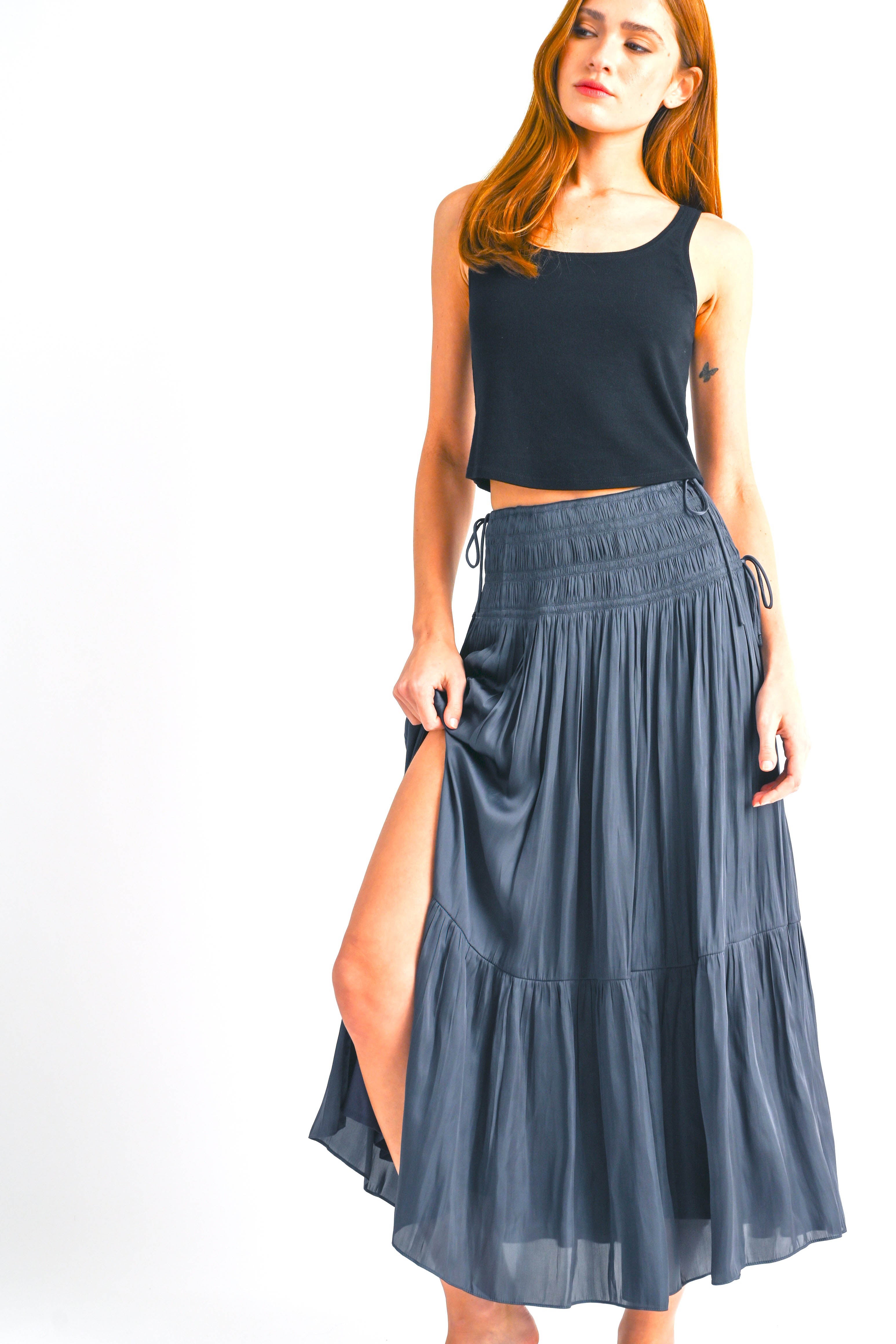 Melory Smocked Waist Maxi Skirt