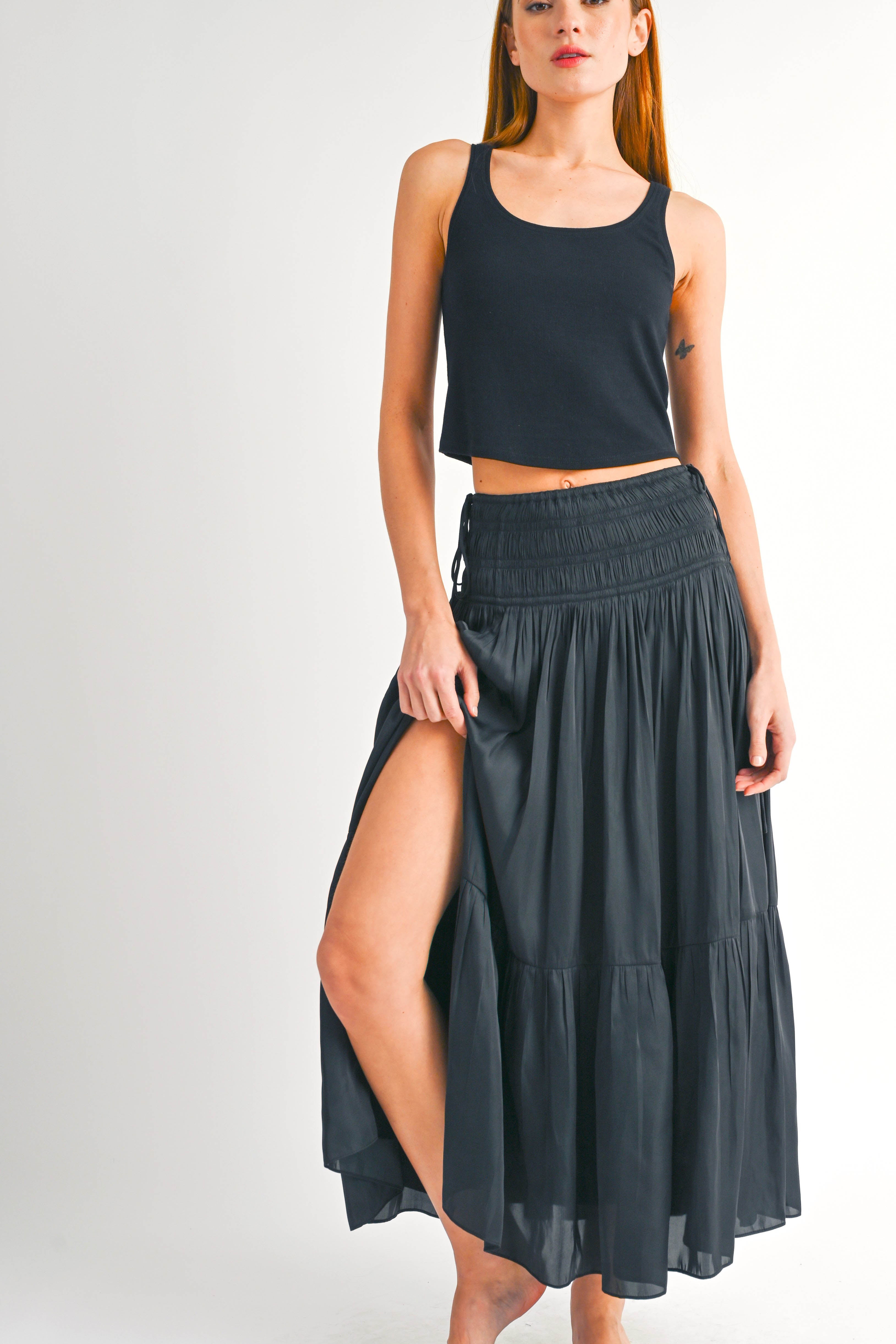 Melory Smocked Waist Maxi Skirt