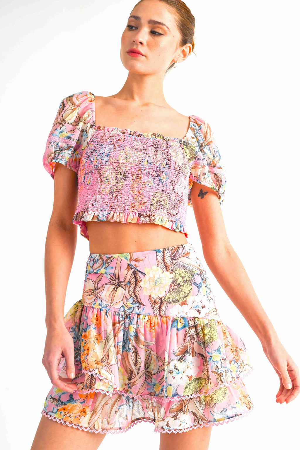 Violet Pink Floral Set