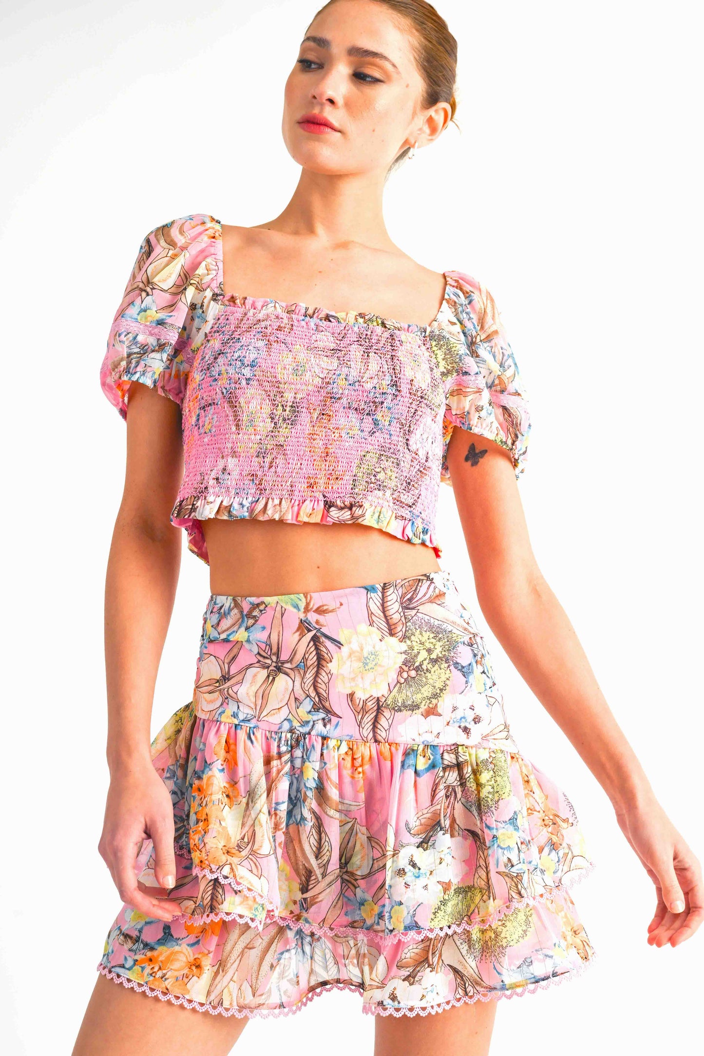 Violet Pink Floral Set