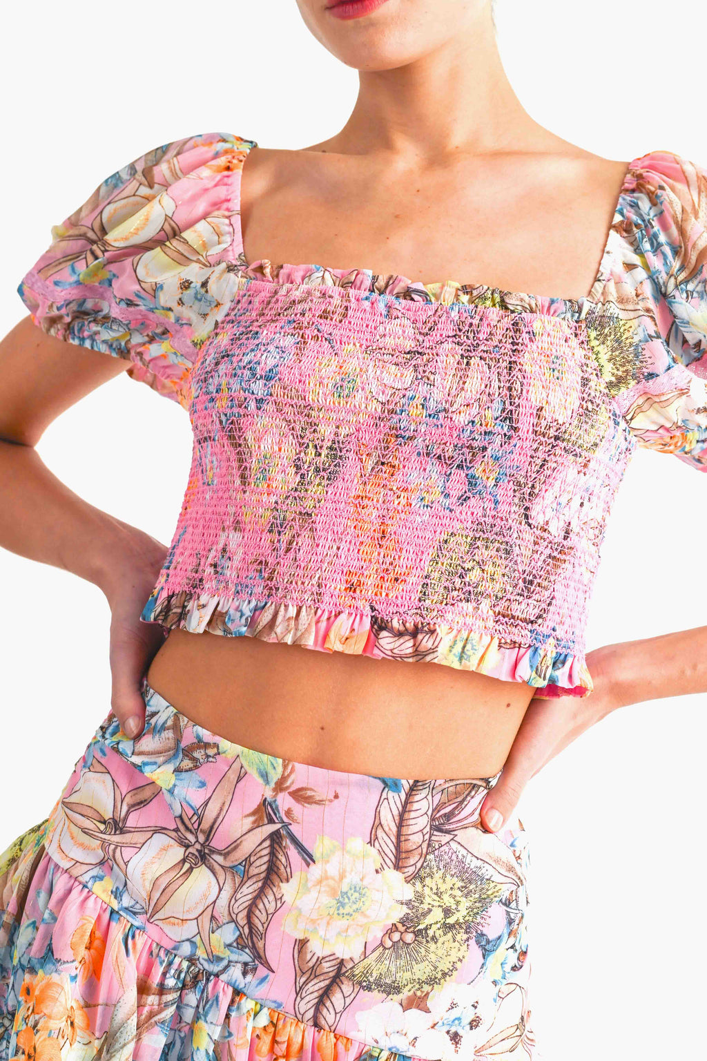 Violet Pink Floral Set