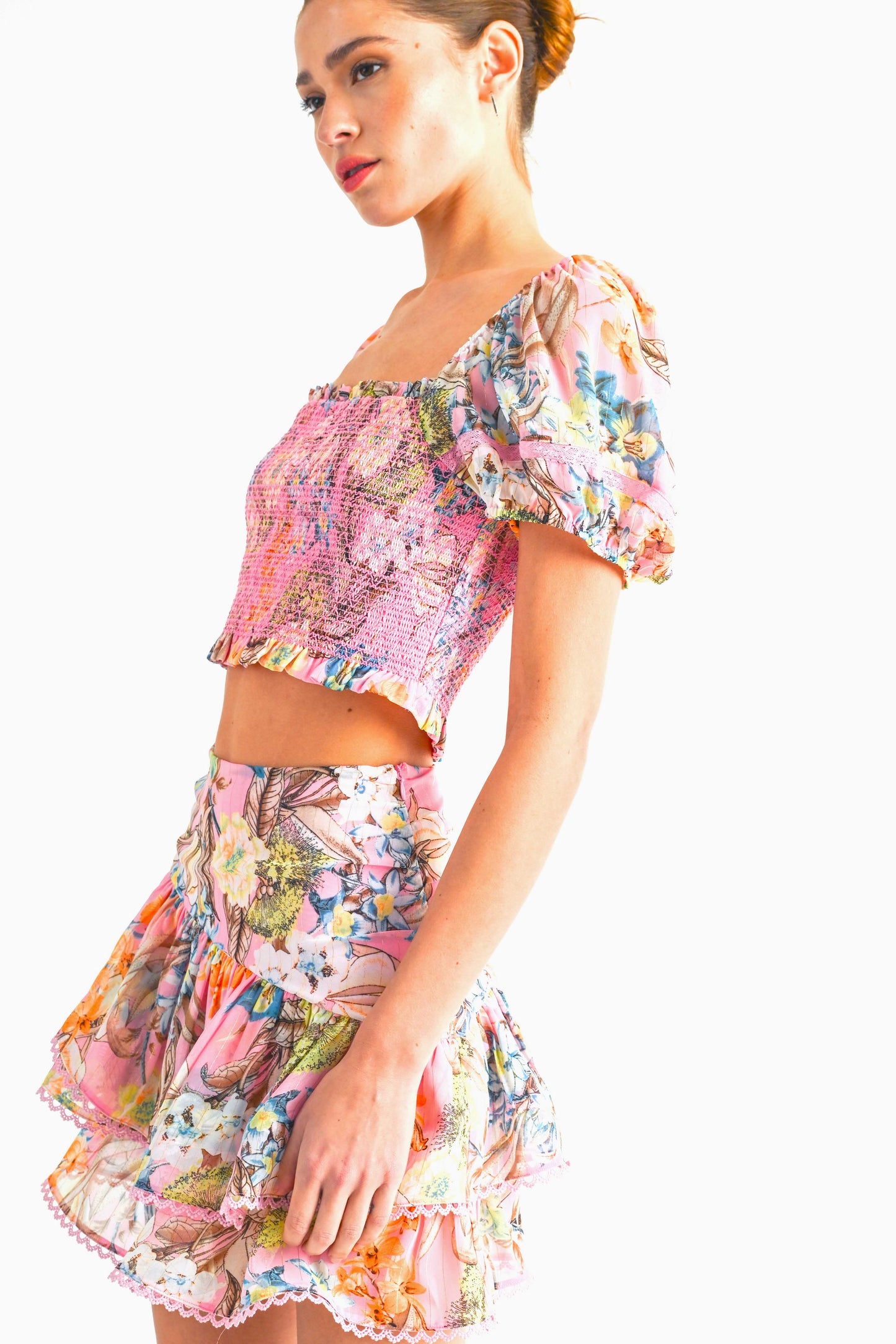 Violet Pink Floral Set