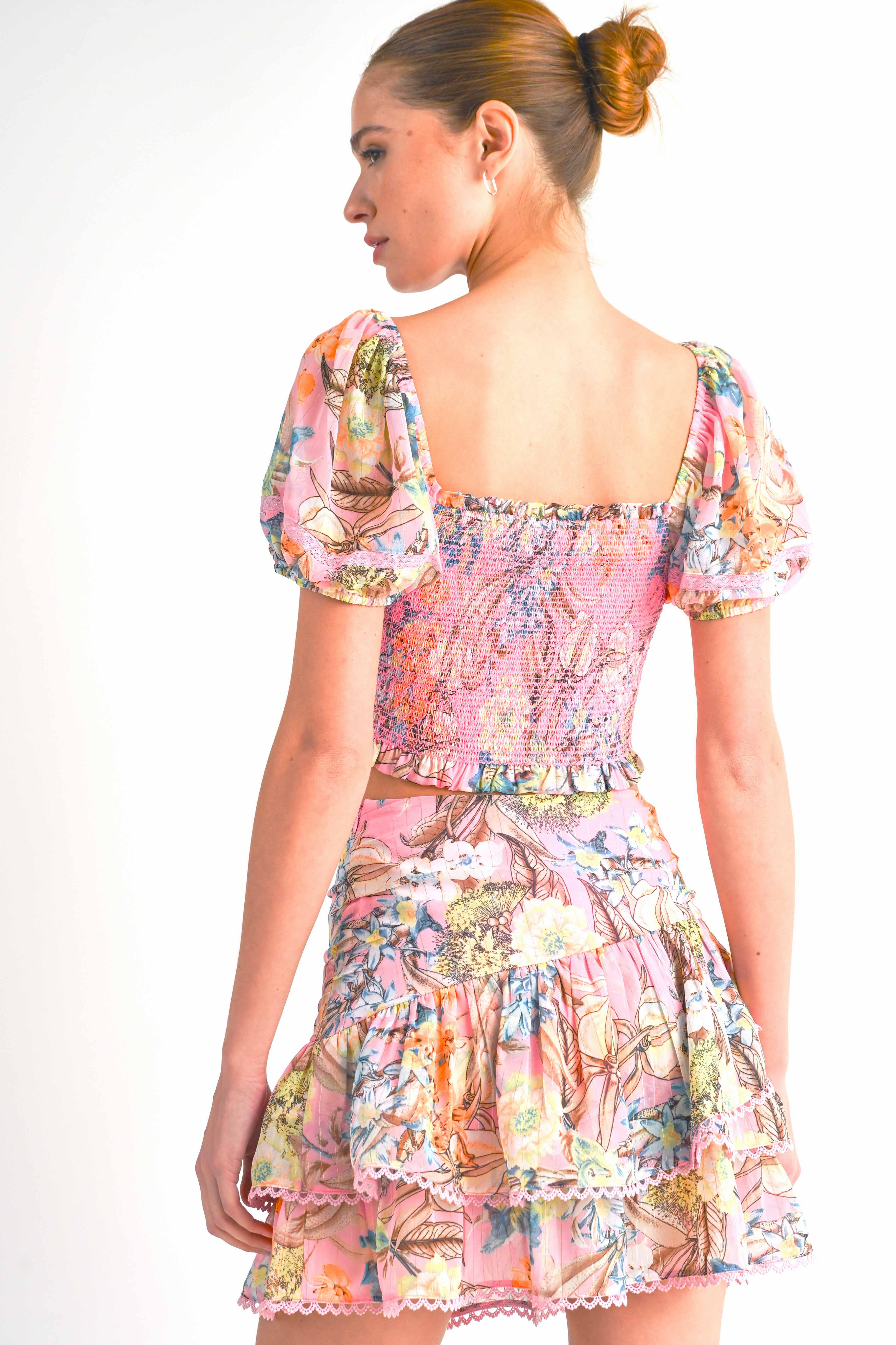 Violet Pink Floral Set