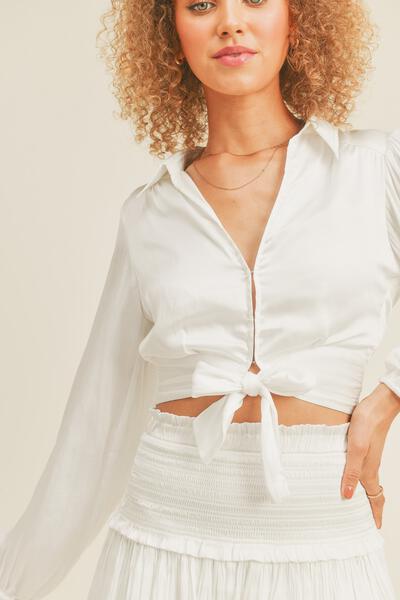 The Rowena Tie Blouse Set