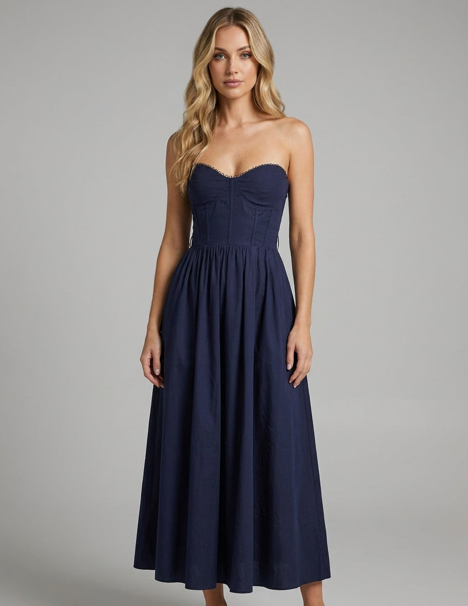 Amara Dress with Removable Straps and Waist Tie