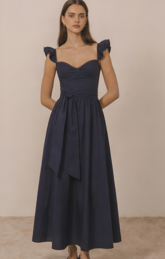 Amara Dress with Removable Straps and Waist Tie