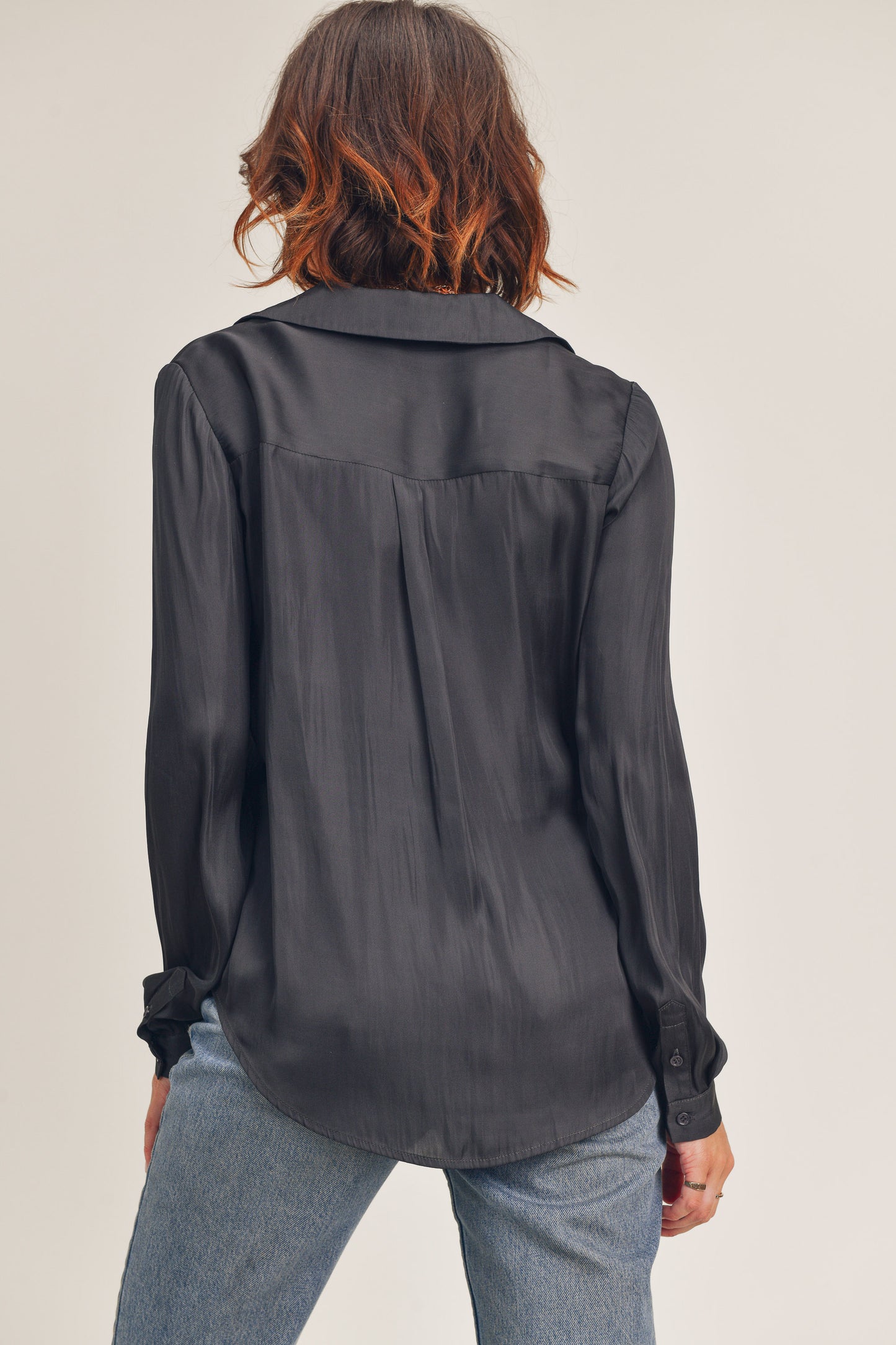 Mina Silky Button Up Blouse
