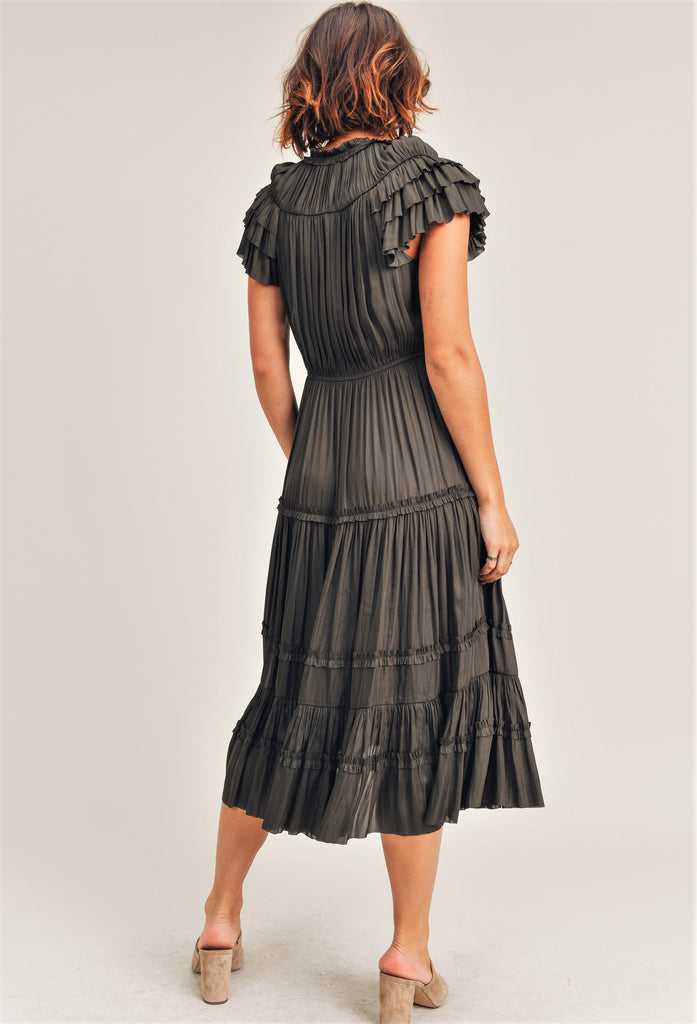 Kianna Long Short Sleeve Ruffle Dress – RESET by Jane