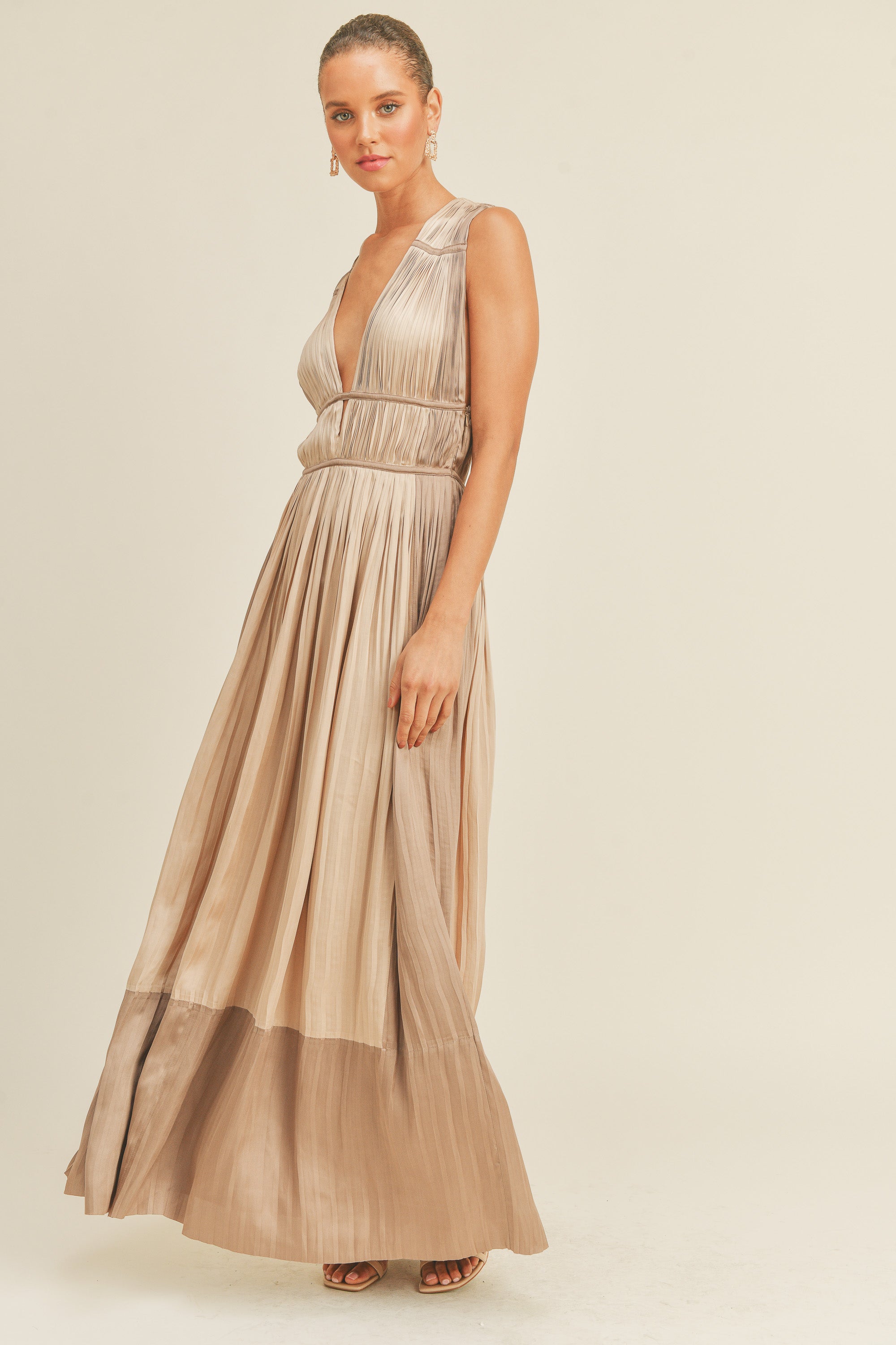 Kiara Color Blocked Maxi Dress