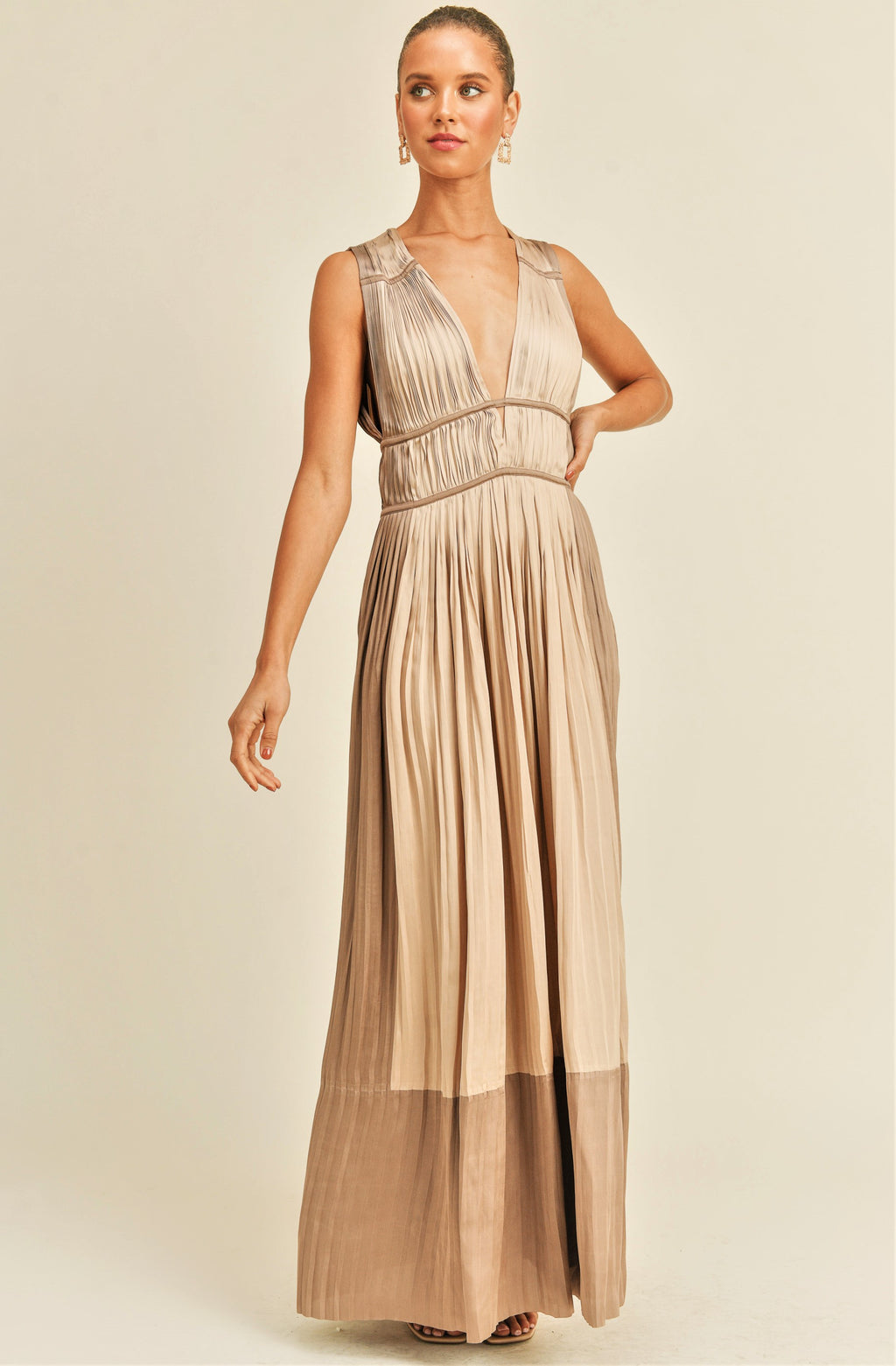 Kiara Color Blocked Maxi Dress