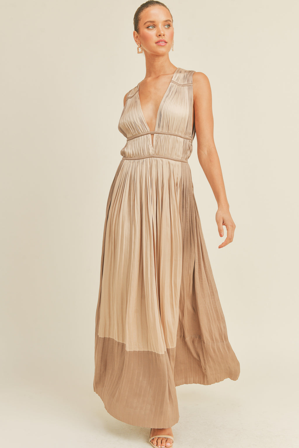 Kiara Color Blocked Maxi Dress