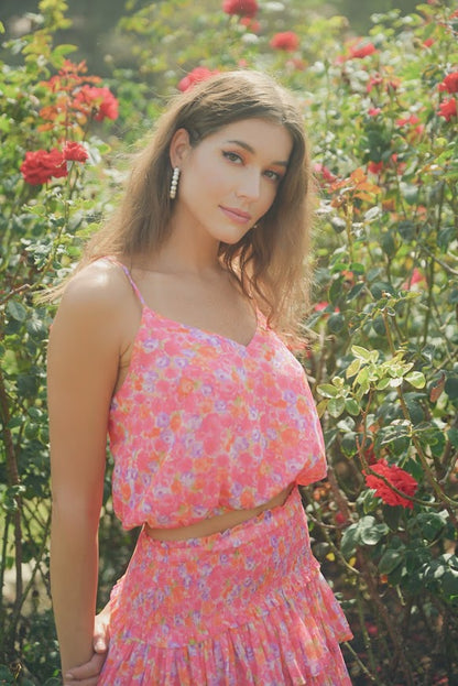 Shanae Bubble Cami Hot Pink