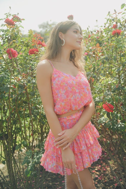 Shanae Bubble Cami Hot Pink