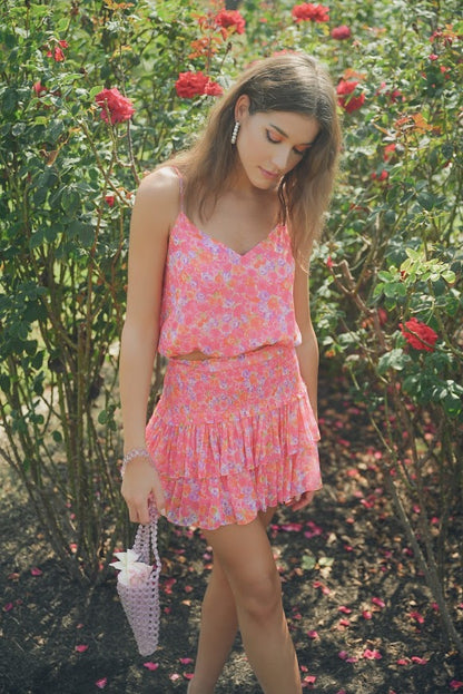 Shanae Bubble Cami Hot Pink