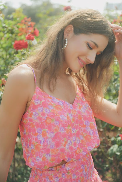 Shanae Bubble Cami Hot Pink